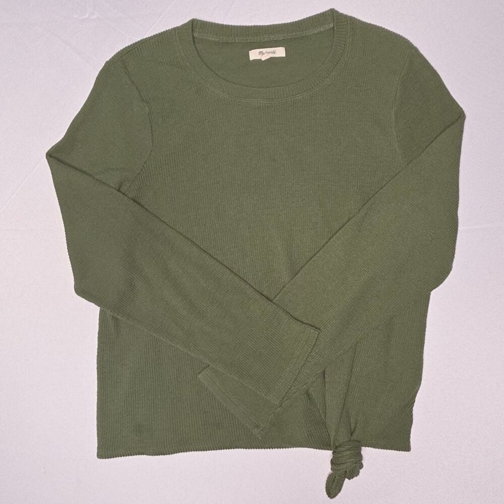 Madewell Elwood Knot Front Top in palm tree green Size XL